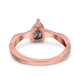 Pear Teardrop Natural Stone Infinity Shank Ring