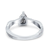 Pear Teardrop Natural Stone Infinity Shank Ring