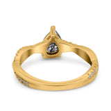 Pear Teardrop Natural Stone Infinity Shank Ring