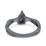 Pear Teardrop Natural Stone Infinity Shank Ring