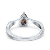 Pear Teardrop Natural Stone Infinity Shank Ring