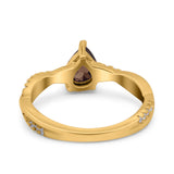 Pear Teardrop Natural Stone Infinity Shank Ring