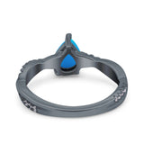 Pear Teardrop Natural Stone Infinity Shank Ring