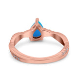Pear Teardrop Natural Stone Infinity Shank Ring