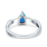 Pear Teardrop Natural Stone Infinity Shank Ring