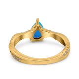 Pear Teardrop Natural Stone Infinity Shank Ring