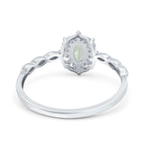 Floral Oval Natural Stone Wedding Ring