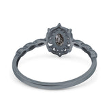 Floral Oval Natural Stone Wedding Ring