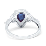 Pear Teardrop Natural Stone Leaf Style Ring