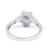 Pear Teardrop Natural Stone Classic Ring