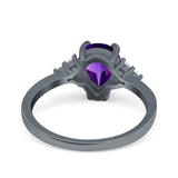 Pear Teardrop Natural Stone Classic Ring