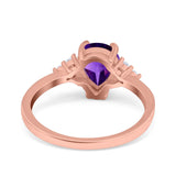 Pear Teardrop Natural Stone Classic Ring