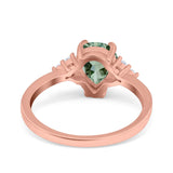 Pear Teardrop Natural Stone Classic Ring