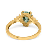 Pear Teardrop Natural Stone Classic Ring