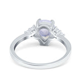 Pear Teardrop Natural Stone Classic Ring