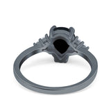 Pear Teardrop Natural Stone Classic Ring