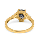 Pear Teardrop Natural Stone Classic Ring
