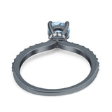 Art Deco Round Natural Stone Wedding Ring