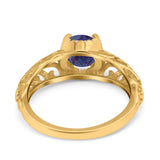 Art Deco Round Natural Stone Filigree Ring