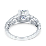 Art Deco Round Natural Stone Filigree Ring