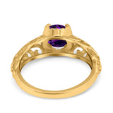 Art Deco Round Natural Stone Filigree Ring