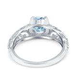 Art Deco Round Natural Stone Filigree Ring