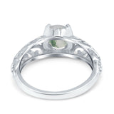 Art Deco Round Natural Stone Filigree Ring