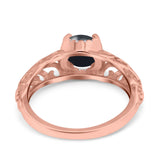 Art Deco Round Natural Stone Filigree Ring