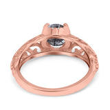 Art Deco Round Natural Stone Filigree Ring