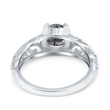 Art Deco Round Natural Stone Filigree Ring