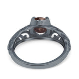 Art Deco Round Natural Stone Filigree Ring