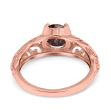 Art Deco Round Natural Stone Filigree Ring