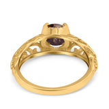 Art Deco Round Natural Stone Filigree Ring