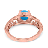 Art Deco Round Natural Stone Filigree Ring