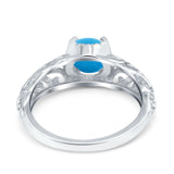 Art Deco Round Natural Stone Filigree Ring