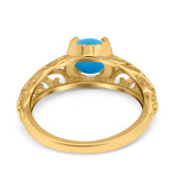 Art Deco Round Natural Stone Filigree Ring