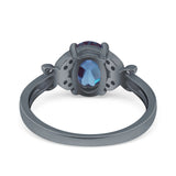 Art Deco Oval Natural Stone Butterfly Ring