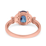 Art Deco Oval Natural Stone Butterfly Ring