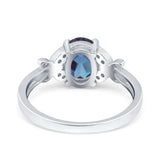 Art Deco Oval Natural Stone Butterfly Ring