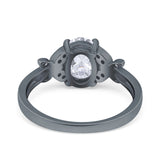 Art Deco Oval Natural Stone Butterfly Ring