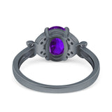 Art Deco Oval Natural Stone Butterfly Ring