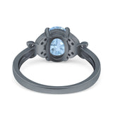 Art Deco Oval Natural Stone Butterfly Ring