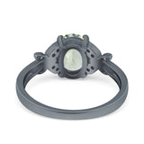 Art Deco Oval Natural Stone Butterfly Ring