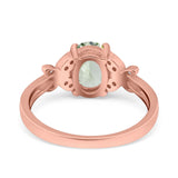 Art Deco Oval Natural Stone Butterfly Ring