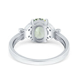 Art Deco Oval Natural Stone Butterfly Ring