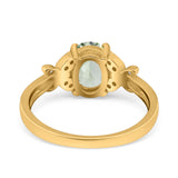 Art Deco Oval Natural Stone Butterfly Ring