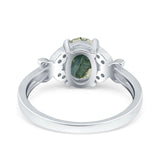 Art Deco Oval Natural Stone Butterfly Ring