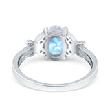 Art Deco Oval Natural Stone Butterfly Ring