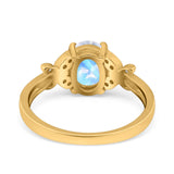 Art Deco Oval Natural Stone Butterfly Ring