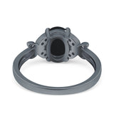 Art Deco Oval Natural Stone Butterfly Ring